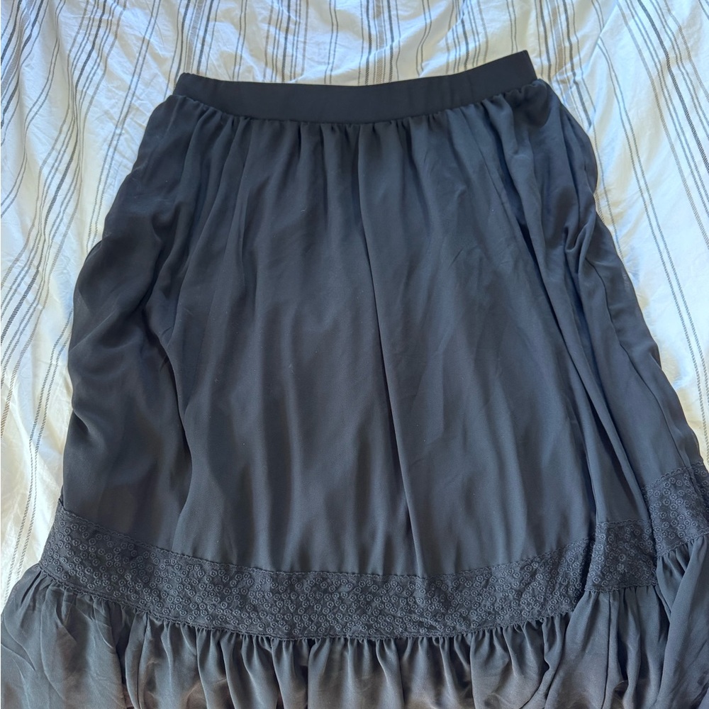 Torrid Black Maxi Skirt with Lace Detail